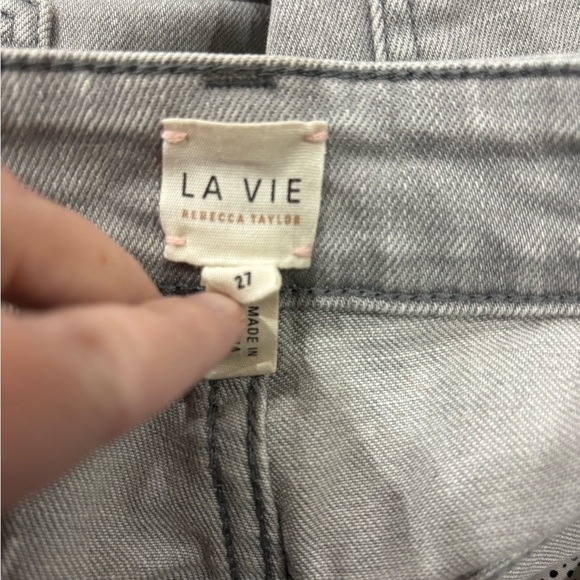 LA VIE REBECCA TAYLOR Women’s Ines Acid Ink Wash Grey Straight Leg Jeans Size 27 - Picture 6 of 7